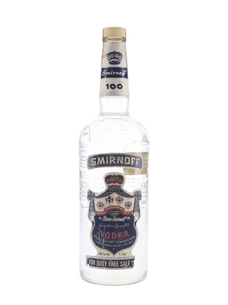 Smirnoff 100 Blue Label Bottled 1970s - Canada 114cl / 50%