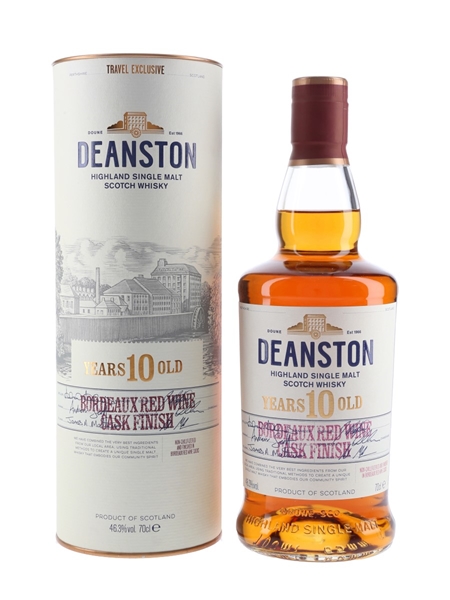 Deanston 10 Year Old Bordeaux Red Wine Cask Finish Travel Exclusive 70cl / 46.3%