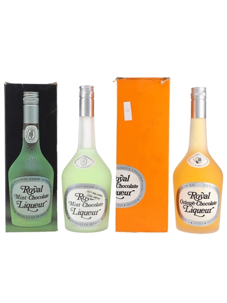 Orange Chocolate & Mint Chocolate Royal Liqueurs Bottled 1970s & 1980s - Hallgarten 70cl / 30%