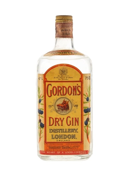 Gordon's Dry Gin Spring Cap Bottled 1950s 75cl / 47%