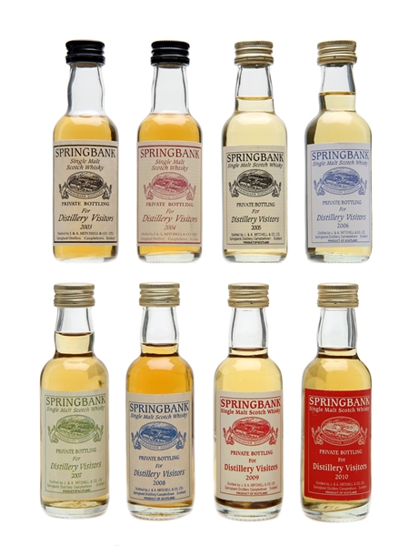 Springbank Distillery Visitors Bottlings 2003 - 2010  8 x 5cl