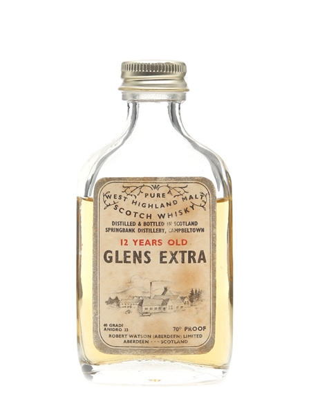 Glens Extra 12 Years Old (Springbank) Bottled 1960s 5cl