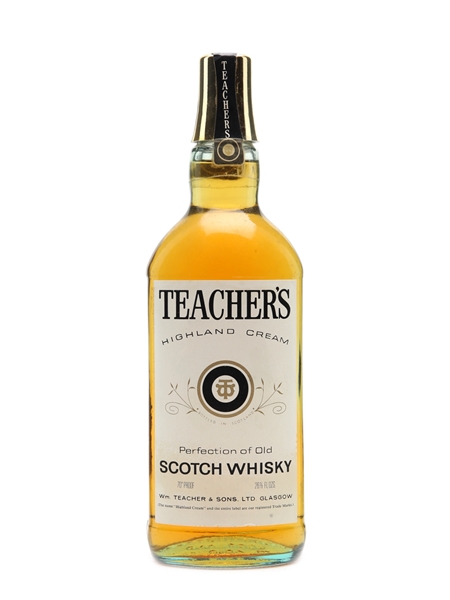 Teacher's Highland Cream Bottled 1970s 75cl