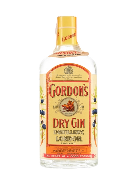 Gordon's Dry Gin Bottled 1970s - Wax & Vitale 75cl / 40%