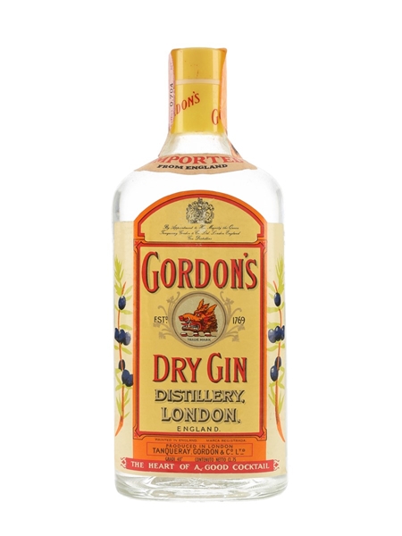 Gordon's Dry Gin Bottled 1970s - Wax & Vitale 75cl / 40%