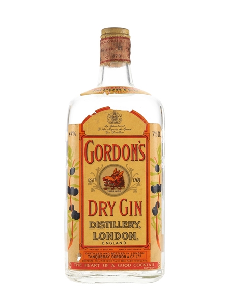 Gordon's Dry Gin Spring Cap Bottled 1950s 75cl / 47%