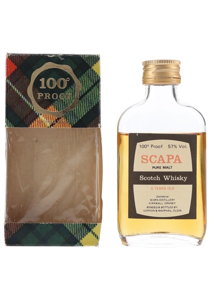 Scapa 8 Year Old 100 Proof Bottled 1970s - Gordon & MacPhail 5cl / 57%