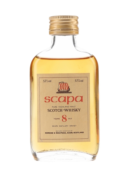 Scapa 8 Year Old Bottled 1980s - Gordon & MacPhail 5cl / 57%