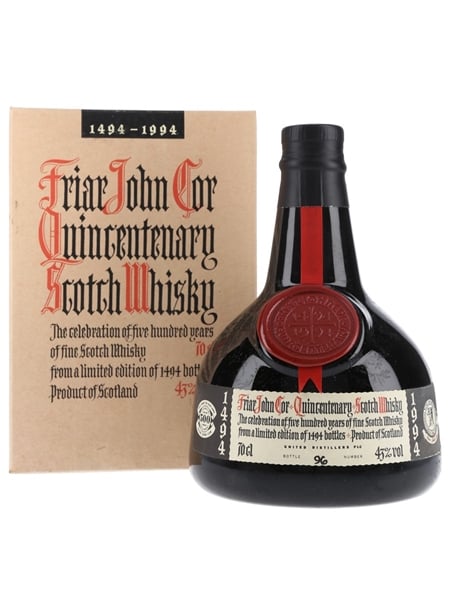 Friar John Cor Quincentenary Spirit Of Scotland Trophy Bottled 1994 - 500 Years Of Scotch Whisky 70cl / 43%