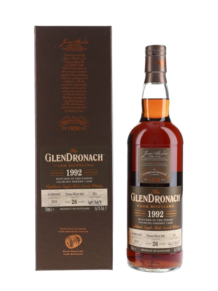 Glendronach 1992 26 Year Old Oloroso Sherry Butt Bottled 2019 70cl / 56.5%