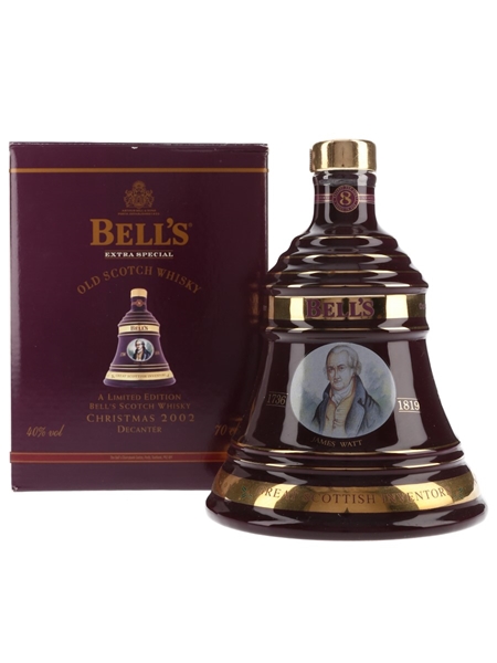 Bell's Christmas 2002 Ceramic Decanter James Watt 70cl / 40%