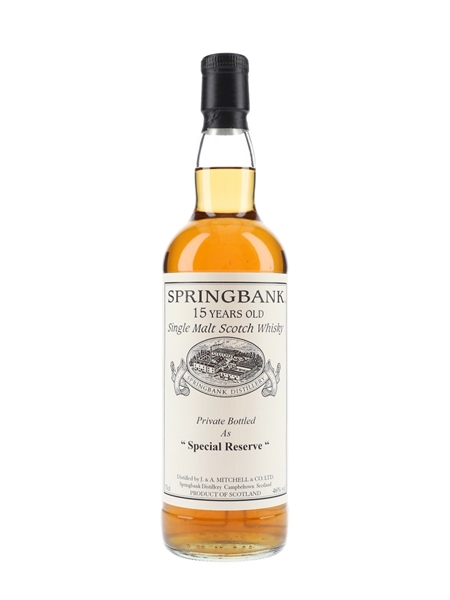 Springbank 1996 15 Year Old Special Reserve Cask 477 Private Cask Bottling 70cl / 46%