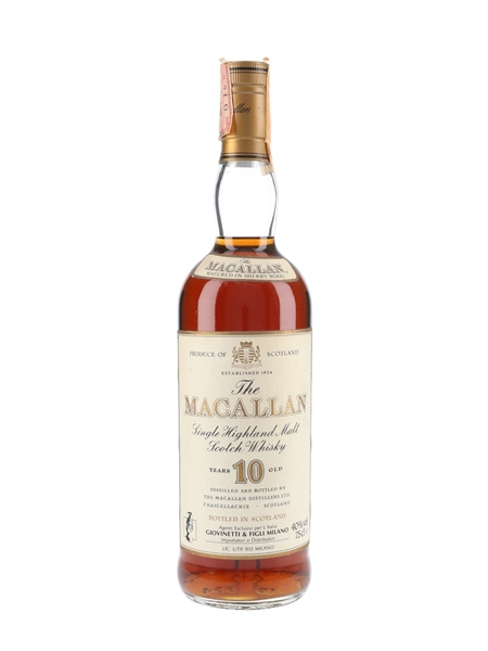 Macallan 10 Year Old Bottled 1980s - Giovinetti 75cl / 40%