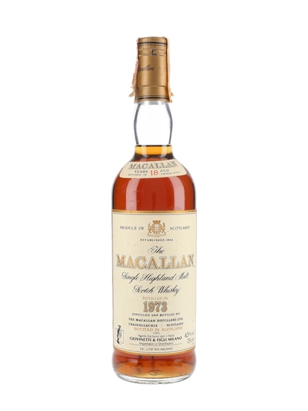 Macallan 1973 18 Year Old Bottled 1991 - Giovinetti 75cl / 43%