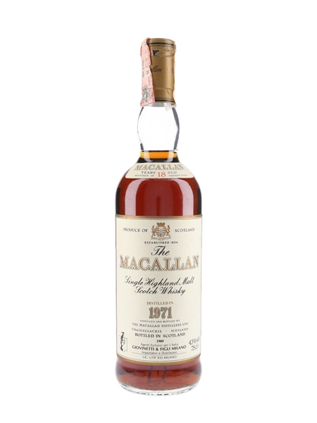 Macallan 1971 18 Year Old Bottled 1989 - Giovinetti 75cl / 43%