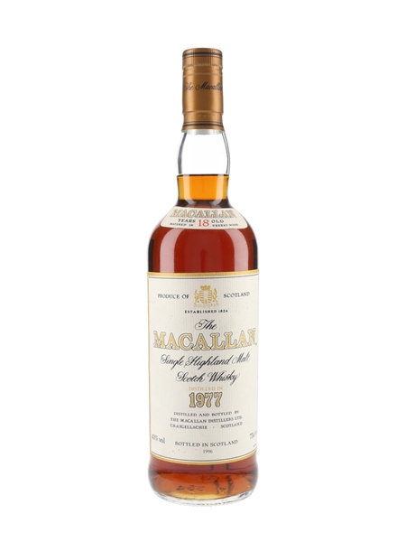 Macallan 1977 18 Year Old Bottled 1996 - Duty Free 75cl / 43%