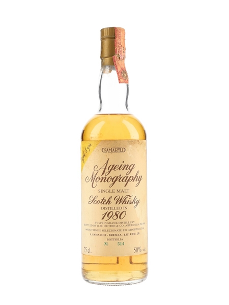 Springbank 1980 8 Year Old Ageing Monography Bottled 1989 - Samaroli 75cl / 50%