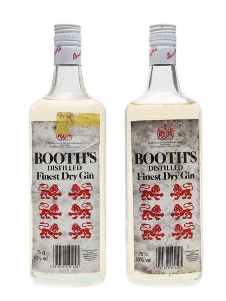 Booth's Finest Dry Gin Bottled 1980s 2 x 75cl / 40%