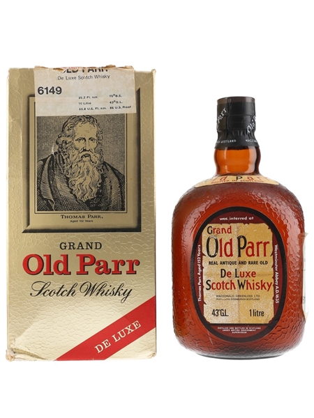 Grand Old Parr De Luxe Bottled 1970s - Duty Free 100cl / 43%