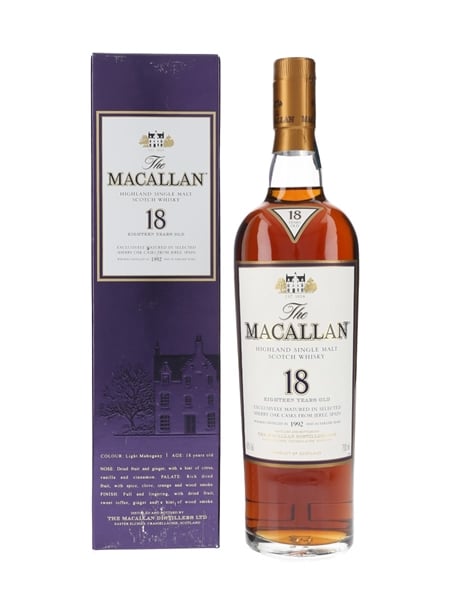 Macallan 18 Year Old Distilled 1992 and Earlier 70cl / 43%