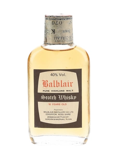 Balblair 10 Year Old Bottled 1980s - Gordon & MacPhail 5cl / 40%