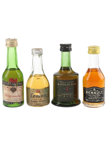 Assorted Cognac Bottled 1960s-1970s 4 x 3cl-5cl / 40%