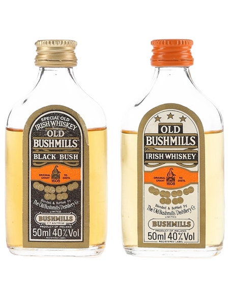 Old Bushmills Black Bush & 3 Star Bottled 1980s 2 x 5cl / 40%