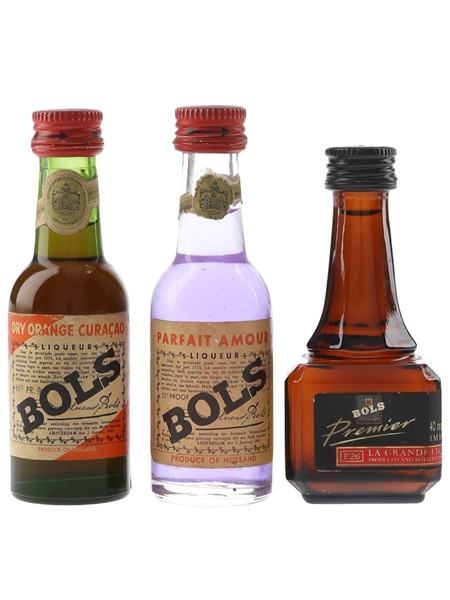 Bols Orange Curacao, Parfait Amour & Premier  3 x 4cl