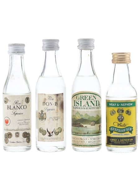 Assorted Rums Of The World Blanco, Don-B, Green Island And Wray & Nephew 4 x 5cl / 40%