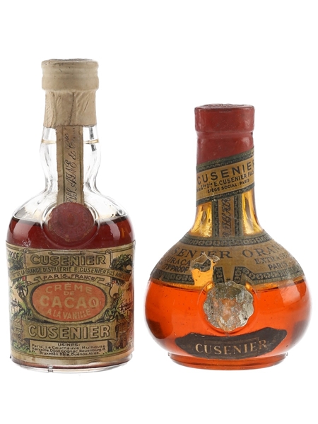 Cusenier Creme De Cacao & Orange Curacao Bottled 1950s 2 x 5cl