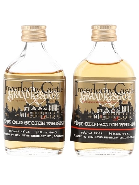 Inverlochy Castle 8 Year Old Grand Reserve Bottled 1970s - Ben Nevis Distillery 2 x 4.6cl / 43%