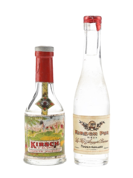 Cusenier Kirsch D'Alsace & Fougerolles Kirsch Pur Vieux Bottled 1950s-1960s 2 x 5cl / 40%