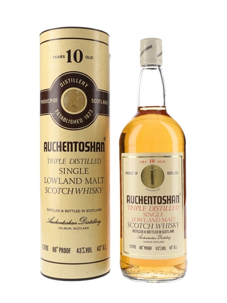 Auchentoshan 10 Year Old Bottled 1980s - Duty Free 100cl / 43%