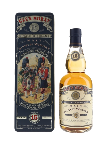 Glen Moray 15 Year Old Bottled 1990s - Scotland's Historic Highland Regiments 70cl / 40%