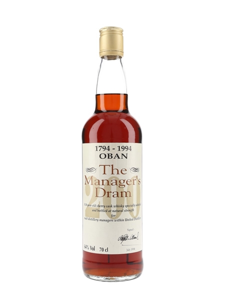 Oban 16 Year Old 200th Anniversary Bottled 1994 - The Manager's Dram 70cl / 64%