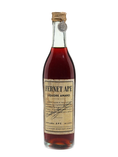 Fernet Ape Liquore Amaro Bottled 1940s 25cl