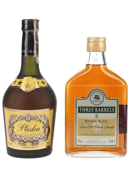 Pliska 5 Year Old & Three Barrels VSOP  50cl & 35cl