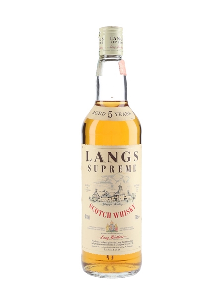 Langs Supreme 5 Year Old Bottled 1990s - Stock 70cl / 40%