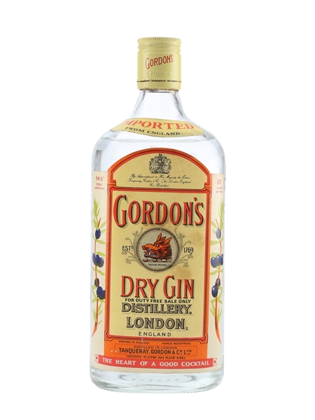 Gordon's Dry Gin Bottled 1970s 75cl / 47.3%