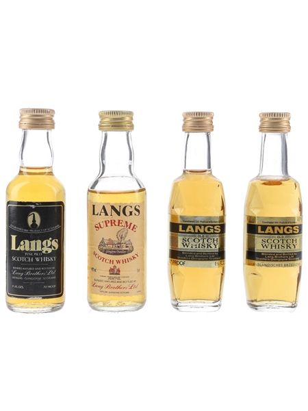 Langs Scotch Whisky Bottled 1970s & 1980s - Lang Brothers 4 x 4.7cl-5cl