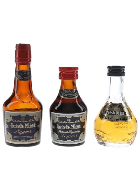 Irish Mist Liqueur Bottled 1960s-1980s 3 x 4.5cl-5cl