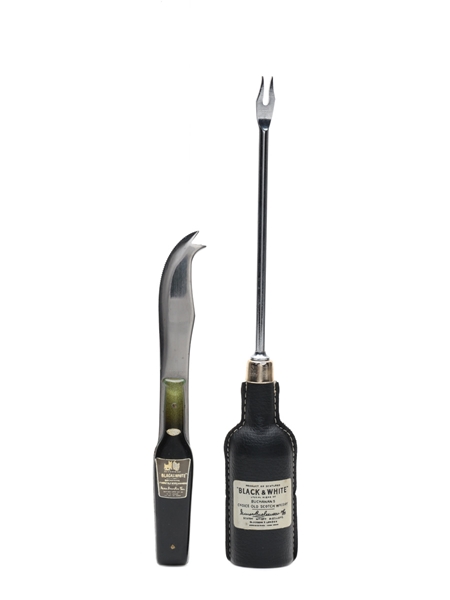Buchanan's Black & White Fondue Fork & Cheese Knife  
