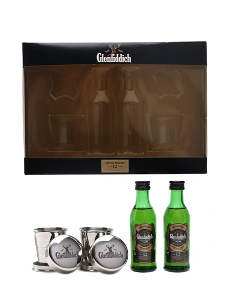 Glenfiddich 12 Year Old & Telescopic Cups Gift Pack  2 x 5cl / 40%