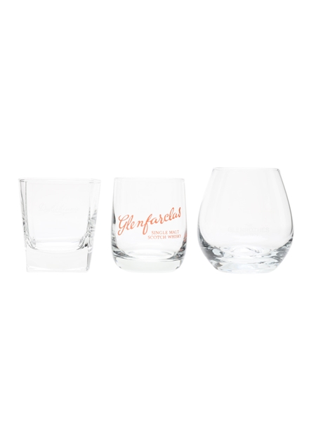 Dalwhinnie, Glenfarclas & Glenrothes Scotch Whisky Tumblers  7.5cm-10cm