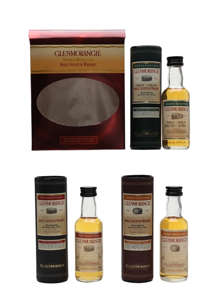 Glenmorangie Wood Finish Range Bottled 2000s 3 x 5cl / 43%