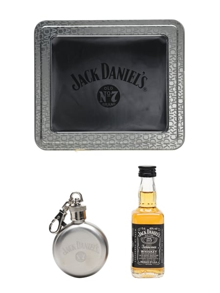 Jack Daniel's Miniature & Keyring Hipflask Set Bottled 2000s 5cl / 40%