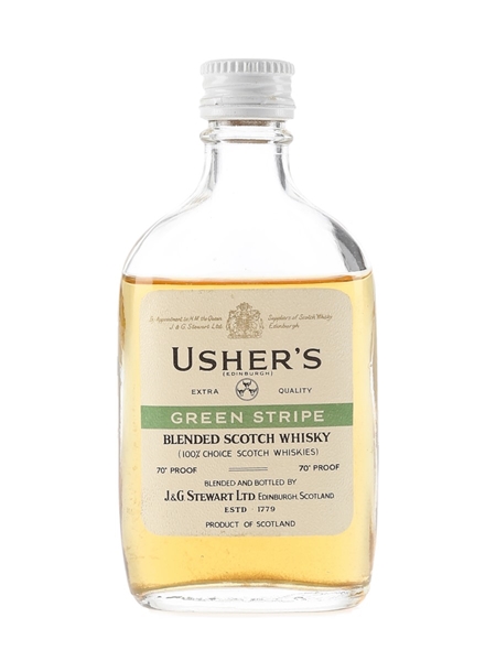Usher's Green Stripe Bottled 1970s - J & G Stewart Ltd. 5cl / 40%