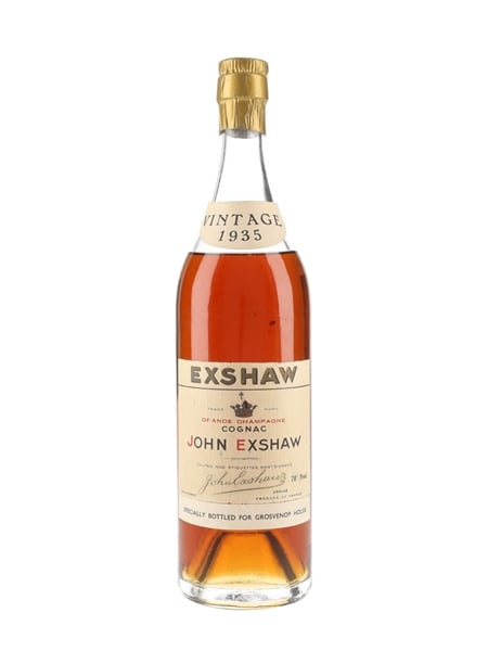 Exshaw 1935 Grande Champagne Cognac Bottled 1950s-1960s - Grosvenor House 70cl / 40%