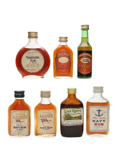 Assorted Demerara Rum Incl. Lamb's 70 Proof 7 x 5cl