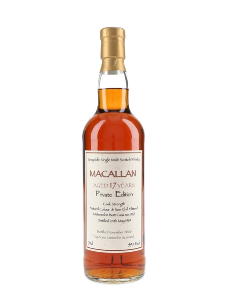 Macallan 1989 17 Year Old Private Edition Bottled 2006 - Aceo Limited 70cl / 59.4%